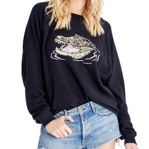 NWT Wildfox Bayou Sommers Alligator Crocodile Sweatshirt